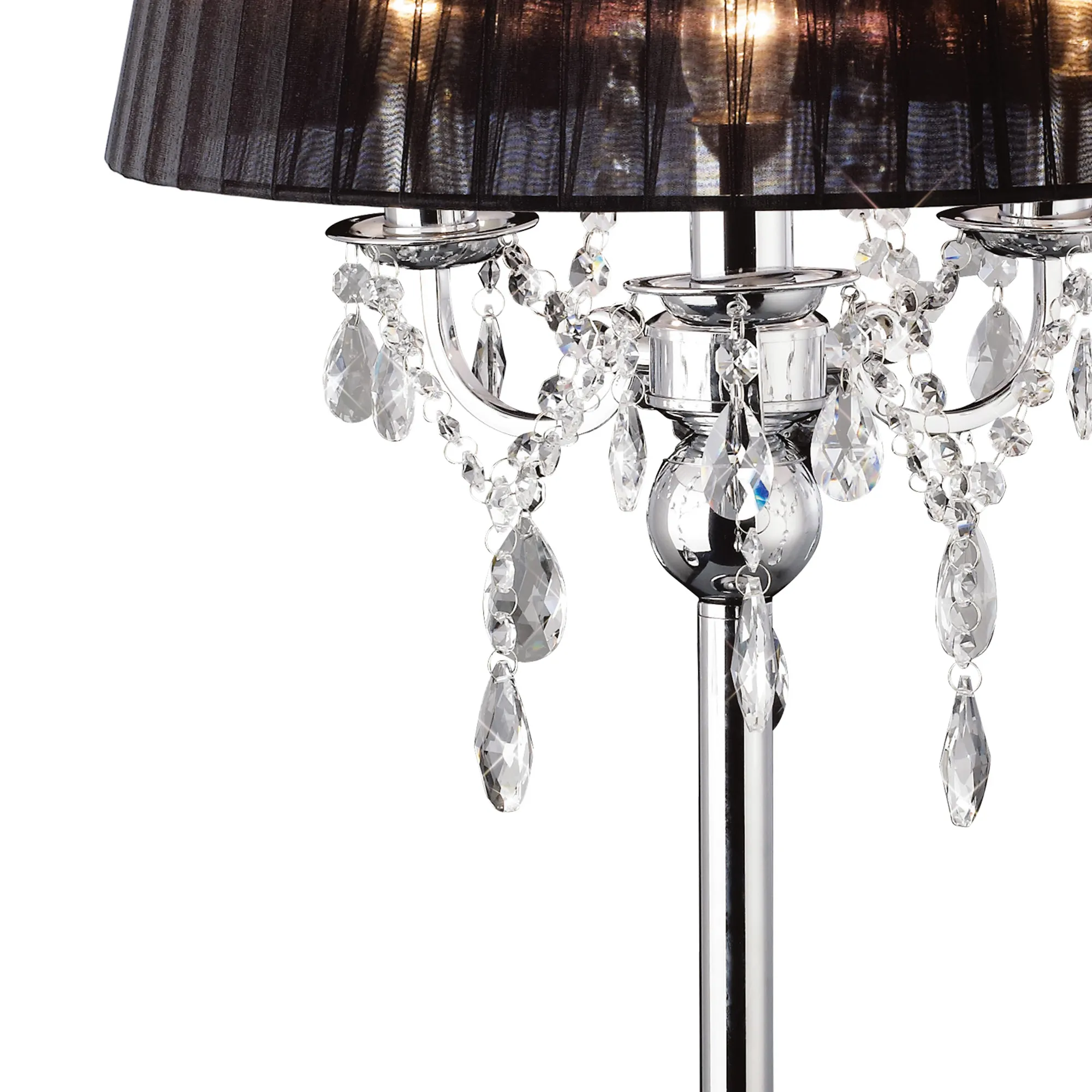 Olivia Crystal 61cm 3 Light Table Lamp IL30062/BL  Diyas Olivia Polished Chrome-Black